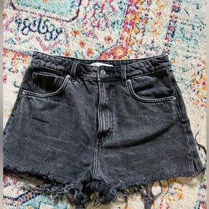 Zara black jean shorts